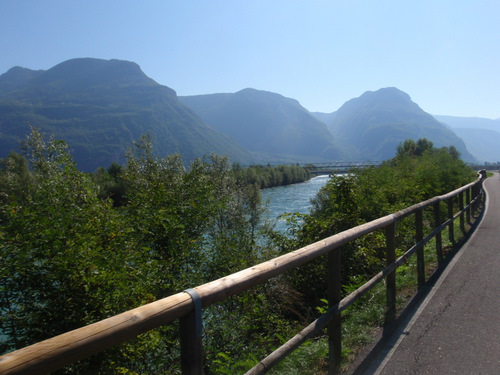 Paralleling the Adige River, South of Bozen/Bolzano.